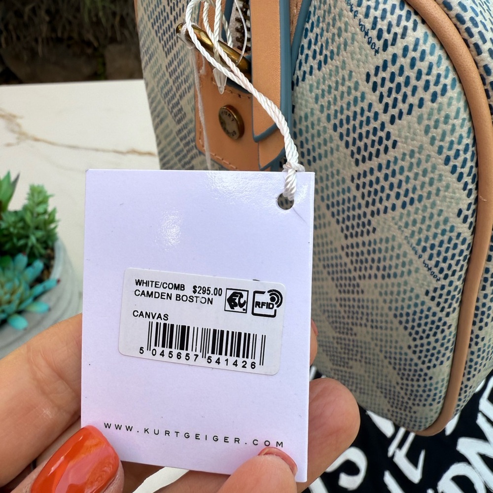 Kurt Geiger Blue and Cream Satchel - Picture 4 of 6